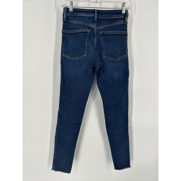 We The Free People Jeans Women's Size 27 High‎ Rise Skinny Blue Stretch Raw Hem - Picture 2 of 8